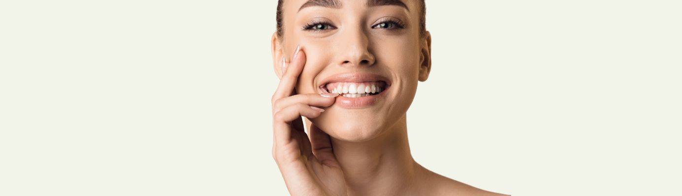 Woman with very white teeth